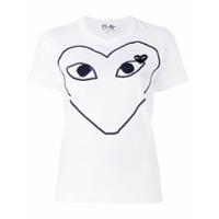 Comme Des Garçons Play Camiseta com estampa de coração - Branco