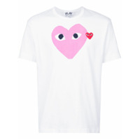 Comme Des Garçons Play Camiseta com estampa de coração - Branco