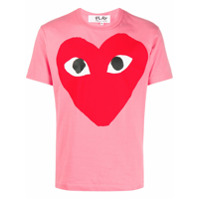 Comme Des Garçons Play Camiseta gola redonda com estampa de coração - Rosa