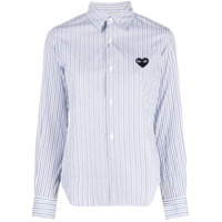 Comme Des Garçons Play heart-patch striped shirt - Azul