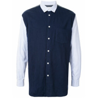 Comme Des Garçons Shirt Camisa de algodão com recortes - Azul