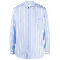 Comme Des Garçons Shirt Camisa mangas longas com estampa de listras - Azul