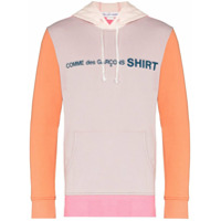 Comme Des Garçons Shirt Moletom color block com capuz e logo de algodão - Rosa