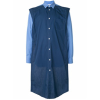 Comme Des Garçons Shirt two-tone denim long shirt - Azul