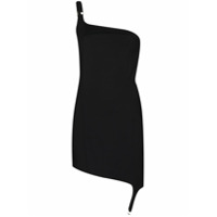 Coperni Vestido ombro único com cinto - Preto