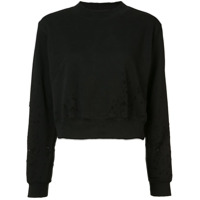 Cotton Citizen distressed cropped sweater - Preto