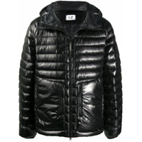 C.P. Company Jaqueta matelassê com capuz - Preto