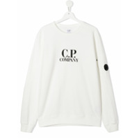C.P. Company Kids TEEN logo print cotton sweatshirt - Branco