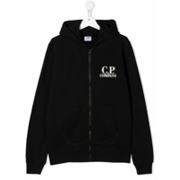 C.P. Company Kids TEEN logo print hoodie - Preto