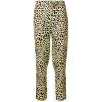 De La Vali Calça cropped animal print - Marrom