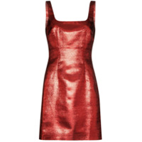 De La Vali Vestido decote quadrado - Vermelho