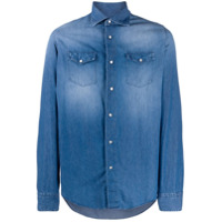Dell'oglio Camisa jeans mangas longas - Azul