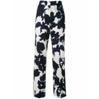 Delpozo abstract-print straight trousers - Azul