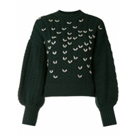 Dice Kayek Suéter de tricô pesado com aplicação - Verde