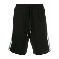 Diesel Bermuda esportiva Eddy com listras e logo na lateral - Preto