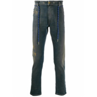 Diesel Calça jeans cintura alta com cinto - Azul