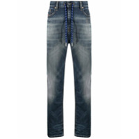 Diesel Calça jeans com ajuste no cós e efeito desbotado - Azul