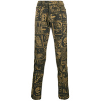 Diesel Calça jeans D-Struckt com estampa de jornal - Neutro