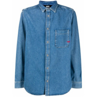 Diesel Camisa jeans com logo bordado - Azul
