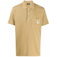 Diesel Camisa polo com patch de logo - Marrom