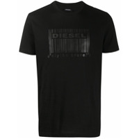 Diesel Camiseta com estampa de logo de código de barras - Preto