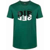 Diesel Camiseta de algodão com estampa de logo - Verde