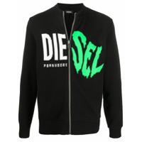 Diesel Cardigan texturizado com zíper - Preto