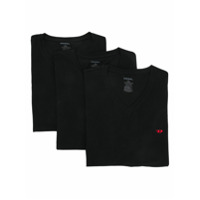 Diesel Conjunto 3 camisetas com logo bordado - Preto