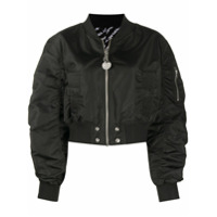 Diesel Jaqueta bomber cropped franzida dupla face - Preto