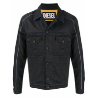 Diesel Jaqueta jeans com acabamento contrastante - Preto