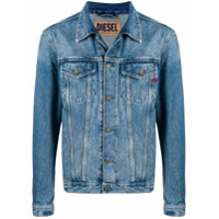 Diesel Jaqueta jeans com lavagem estonada - Azul