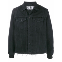 Diesel Jaqueta jeans preta com estampa de logo - Preto