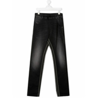 Diesel Kids Calça jeans slim com cós elástico - Preto