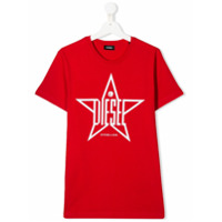 Diesel Kids Camiseta com estampa de estrela - Vermelho