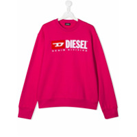 Diesel Kids Moletom com patch de logo - Rosa