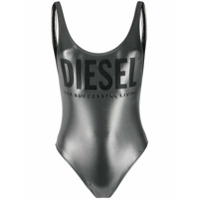 Diesel Maiô metálico com detalhe de logo - Prateado