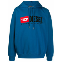 Diesel Moletom com capuz e logo bordado - Azul