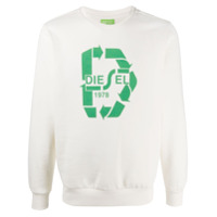 Diesel Moletom com estampa de logo gráfico - Branco