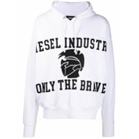 Diesel Moletom de capuz com logo Alby-X1 - Branco