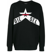 Diesel Printed cotton-fleece sweatshirt - Preto