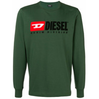 Diesel Suéter de jérsei com logo bordado - Verde