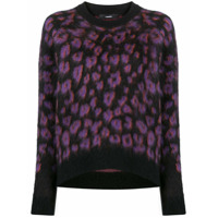 Diesel Suéter texturizado com estampa de leopardo - Preto