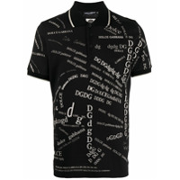 Dolce & Gabbana all-over logo print polo shirt - Preto