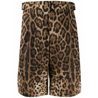 Dolce & Gabbana Bermuda com estampa de leopardo - Marrom