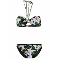 Dolce & Gabbana Biquíni frente única floral dupla face - Verde