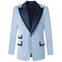 Dolce & Gabbana Blazer bicolor com abotoamento simples - Azul