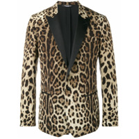 Dolce & Gabbana Blazer com estampa de leopardo - Marrom