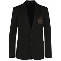 Dolce & Gabbana Blazer com patch de logo bordado - Preto