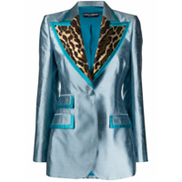 Dolce & Gabbana Blazer com recortes e animal print - Azul