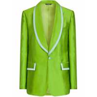 Dolce & Gabbana Blazer de seda com acabamento contrastante - Verde